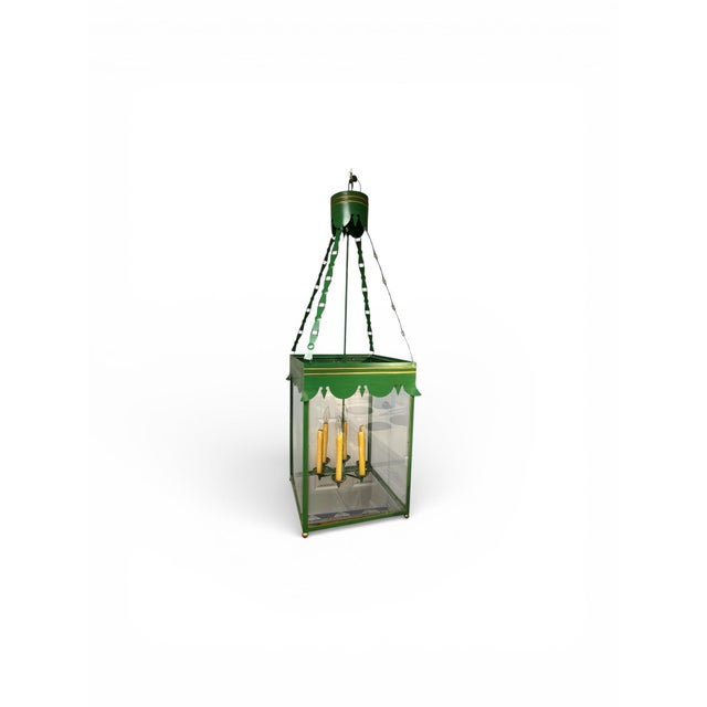 Fabulous large green lantern. If you are looking for a fun statement piece for your entryway, this is it. A 6 arm...