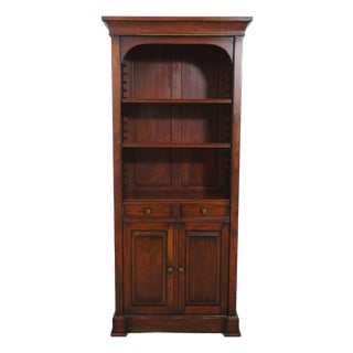 Mahogany Continental Style 2 Drawer 2 Door Tall Bookcase For Sale