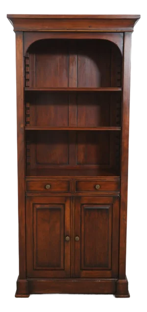 Mahogany Continental Style 2 Drawer 2 Door Tall Bookcase