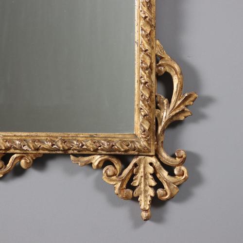 Mirror with Carved and Gilded Wooden Frame For Sale - Image 8 of 12