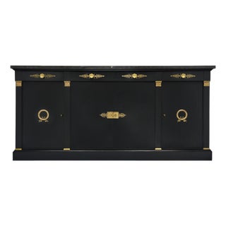 Impressive, Ebonized Empire Buffet, Marble, Bronze, France 1880s For Sale