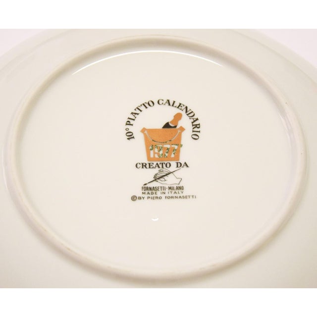 Vintage Porcelain Plates by Piero Fornasetti, 1970s, Set of 10 For Sale - Image 6 of 7