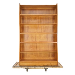 Mid 20th Century Six Shelf Wooden Bookcase For Sale