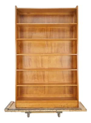 Mid 20th Century Six Shelf Wooden Bookcase
