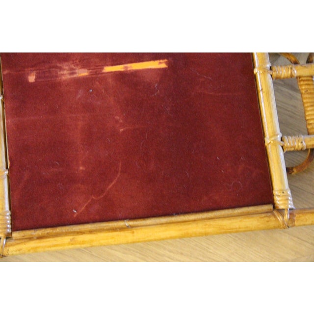 Tan Coat Rack and Wall Mirror in Rattan and Bamboo, 1960s For Sale - Image 8 of 17