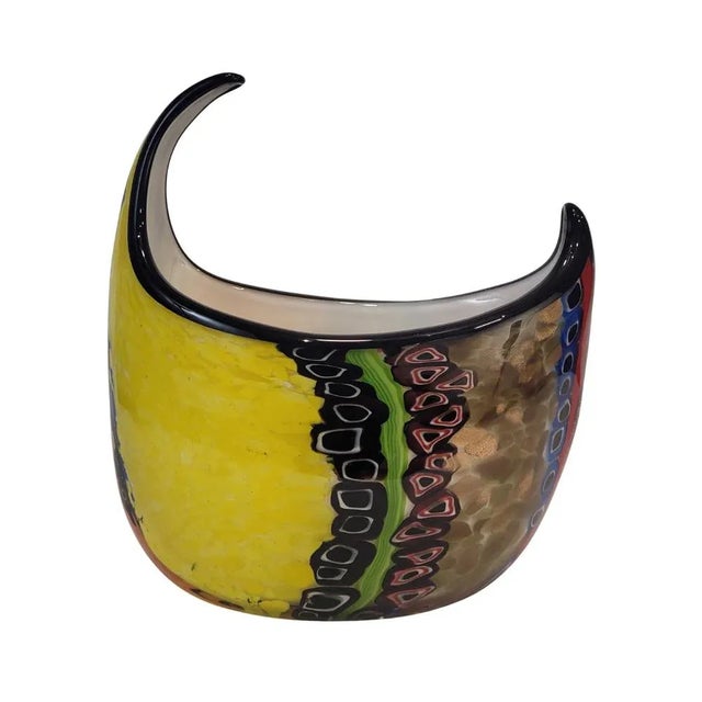 Millefiori Crescent Decorative Centerpiece, Murano Glass, 1990s - Italy Material: Murano glass Manufacture: Murano Period:...