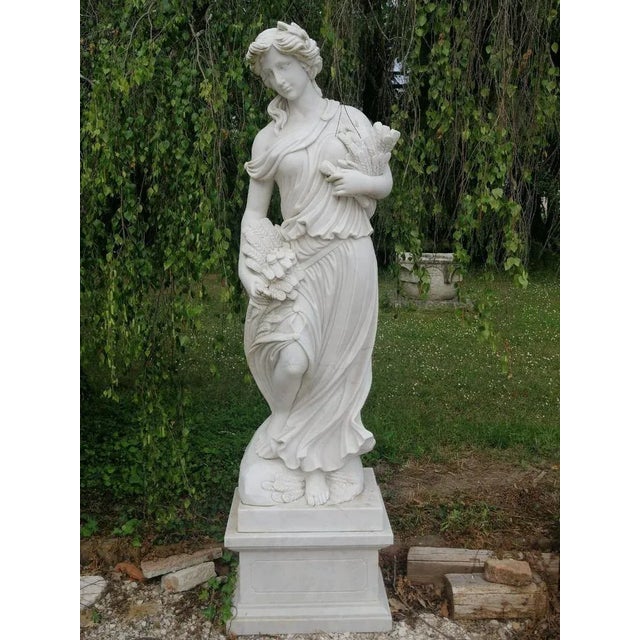 Italian Artist, The Four Seasons, 19th Century, Carrara Marble, Set of 4 For Sale - Image 3 of 18