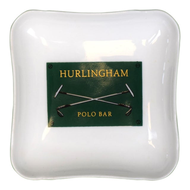 Early 19th Century Hurlingham Polo Bar Porcelain Ashtray For Sale