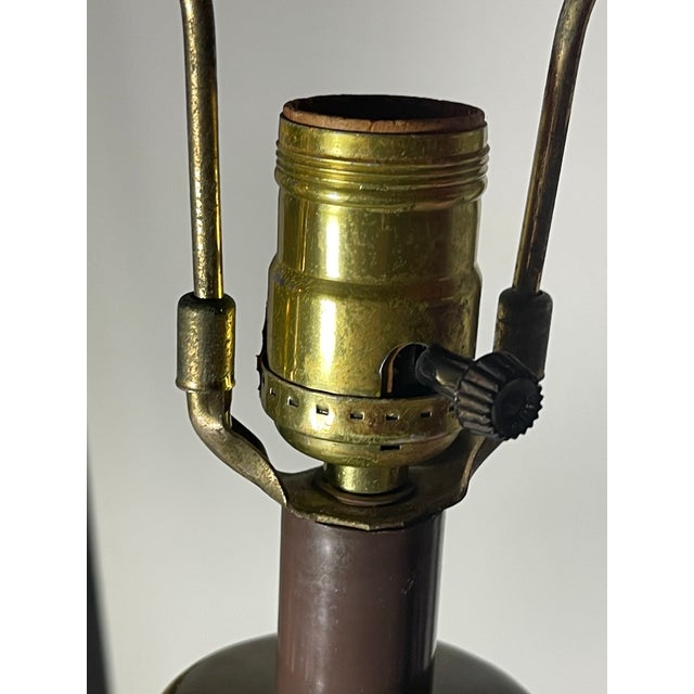 1960s Mid-Century Modern Royal Haegar Lamp With Etruscan Blue Green Lava Drip Glazed Finish & Three-Way Switch For Sale - Image 6 of 9