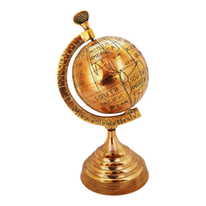 Vintage Solid Brass World Map Globe