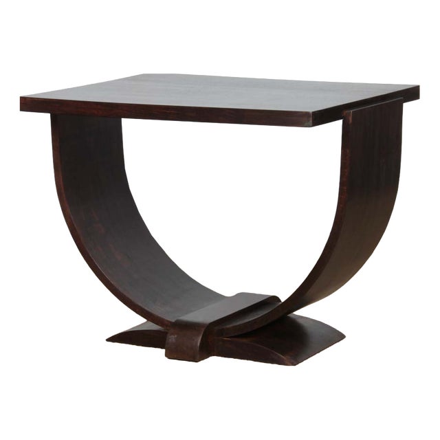 Vintage French Art Deco Oak Side Table, 1930s For Sale