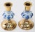Delft Vintage Delft Floral Blue and White Ceramic and Brass Candlesticks, a Pair 1950s For Sale - Image 4 of 9