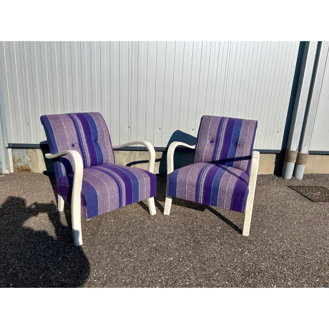 Mid-Century Modern Art Deco Armchairs, 1930s, Set of 2 For Sale - Image 3 of 14