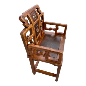 Qing Dynasty Carved Alter Chair Circa 18th Century