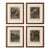 Late 19th Century Louis Prang Deer Engravings in Burl Wood Style Frames - Set of 4 For Sale