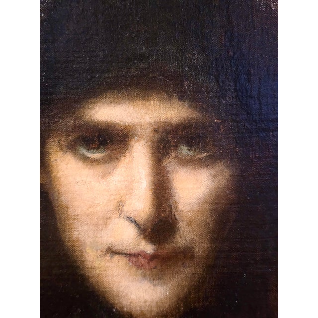 Textile Jean-Jacques Henner - La Religieuse ( the Nun) -19th Century Oil Painting For Sale - Image 7 of 12