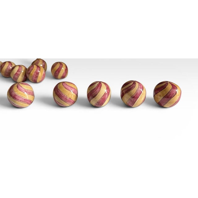2000 - 2009 Rare Retired Set of Forty-Seven MacKenzie-Childs Hand-Painted Swirl Ceramic Knobs For Sale - Image 5 of 16
