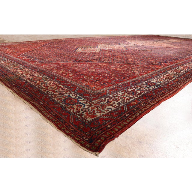 Red Late 19th Century Persian Malayer Rug, 03'09 X 29'06 For Sale - Image 8 of 10