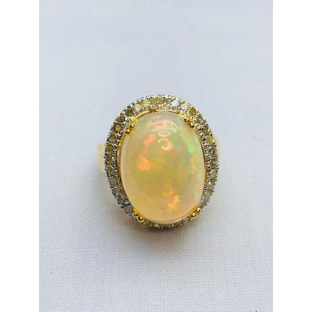 Bochic "Orient" Natural Diamond & Fire Opal Ring Set In 18K Gold & Silver For Sale - Image 12 of 12