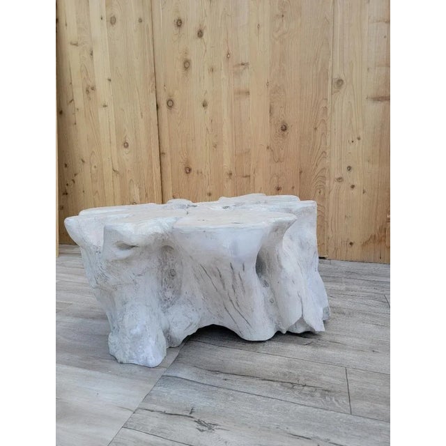 Late 20th Century Vintage Bleached Teak Tree Root Sculpted Coffee Table For Sale - Image 5 of 9