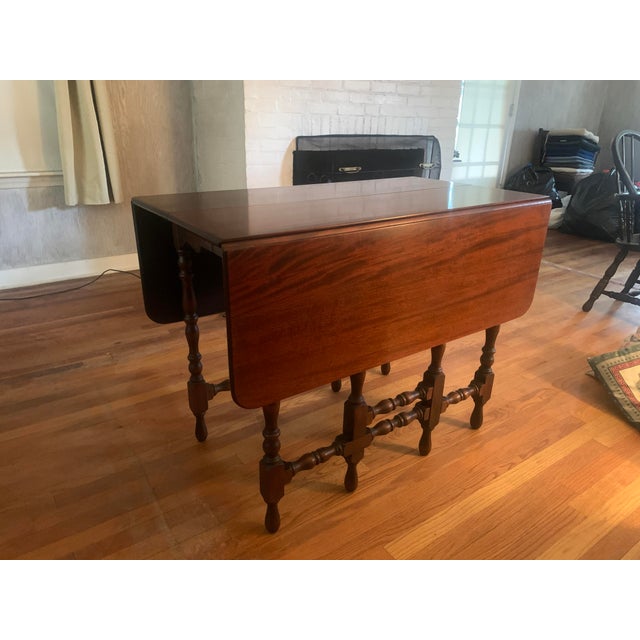 Vintage Solid Wood Dining Table For Sale - Image 4 of 6