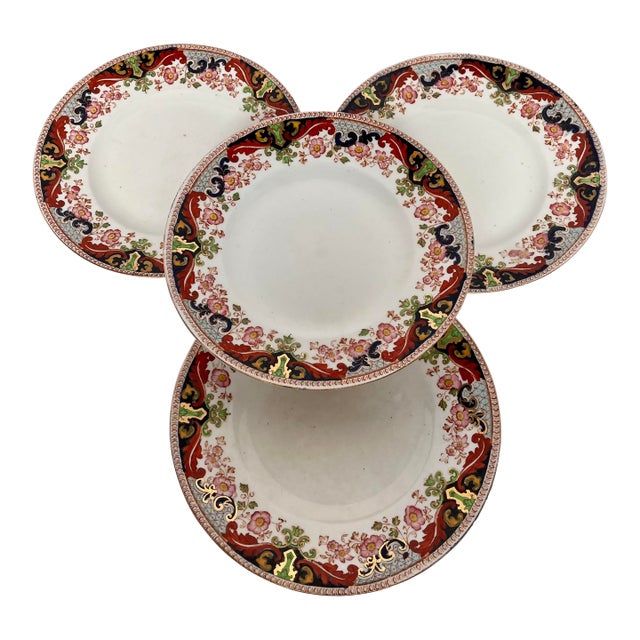 Early 1900s John Maddock & Sons Climax Dessert/Salad Plates - Set of 4 For Sale