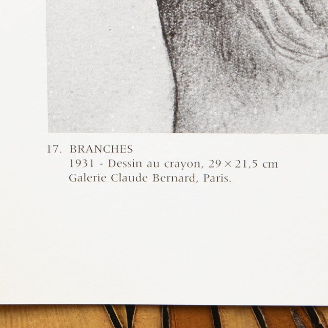 1990s 1990 After Fernand Leger "Branches", Black and White Parisian Print For Sale - Image 5 of 8