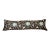 Long Lumbar Botanical Bird Accent Pillow in Chocolate Brown & Pale Blue For Sale