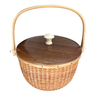Nantucket Woven Basket Signed For Sale