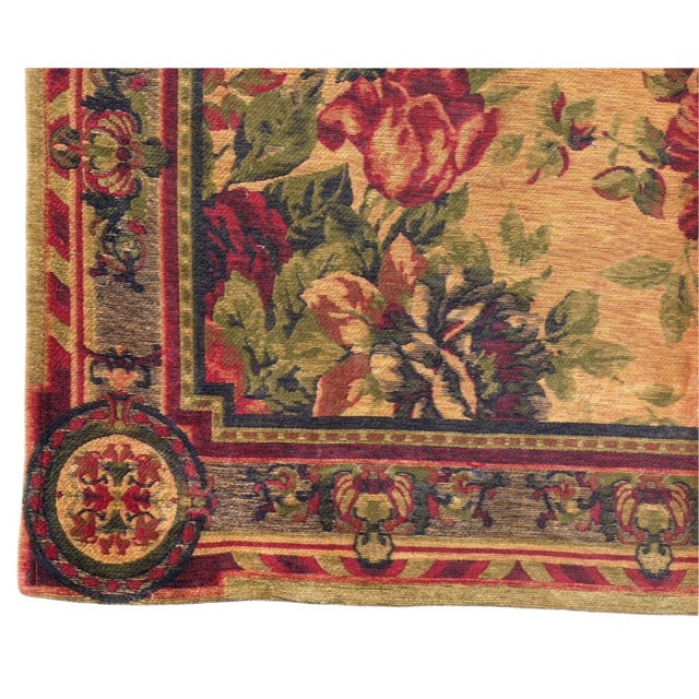Vintage Italian Aubusson / Savonnerie Style Floral Carpet by Society Collezione Tappeti, Made in Italy For Sale In New York - Image 6 of 7