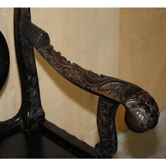 Antique Chinese Dragon Carver Armchair, 1880s For Sale - Image 12 of 18