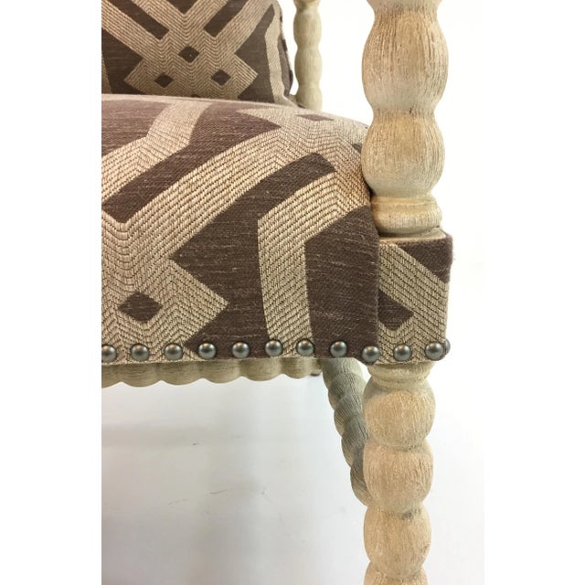 2010s Transitional Brown Geometric Print Rhodes Club Chair For Sale - Image 5 of 8