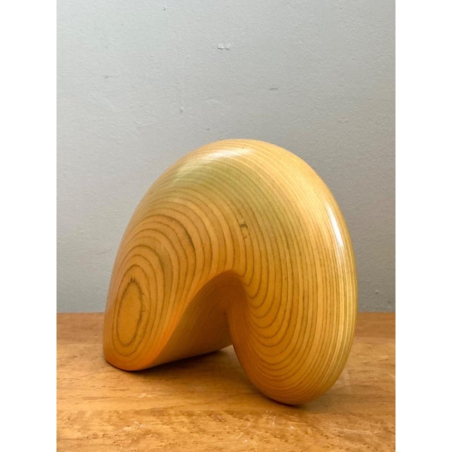 Vintage Abstract Wood Nautilus Shell Sculpture For Sale - Image 9 of 12