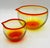 Orange 1960s Vintage Blown Glass Amberina Nesting Measuring Bowls - A Pair For Sale - Image 8 of 8