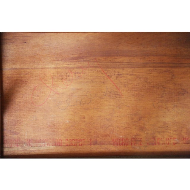 1960s Pair of George Nakashima Studio Settee Sofas in Cherry and Knoll Fabric For Sale - Image 12 of 12