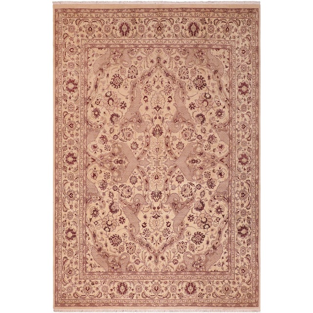 Shabby Chic 1990's Pak-Persian Beige/Brown Wool Rug - 8'3'' X 10'3'' For Sale - Image 9 of 9