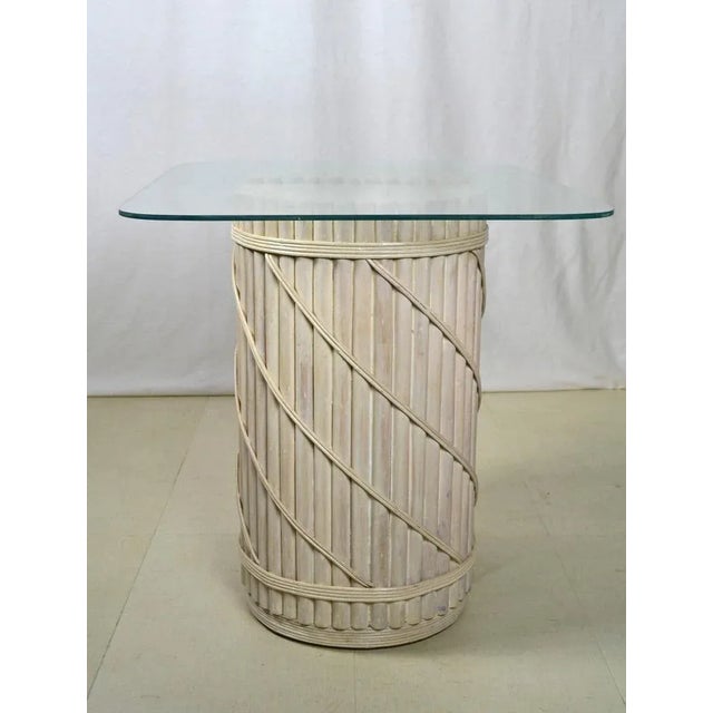 Antique White 1960s Whitewashed Bamboo Side Table For Sale - Image 8 of 12