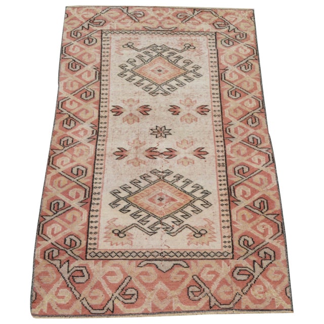 Vintage Turkish Anatolian Hand-knotted with care using traditional rug-making techniques, this wool rug blends timeless...
