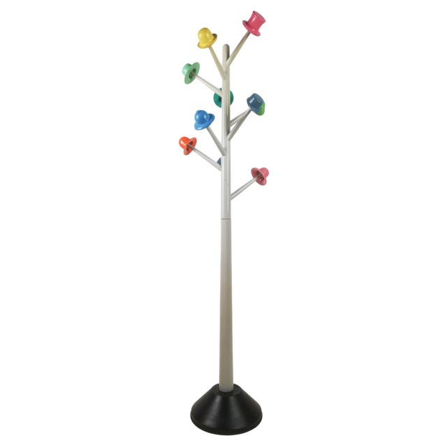 Postmodern Hat Tree Coat Rack attributed to Ugo Nespolo for Origlia Pragma, 1980s For Sale