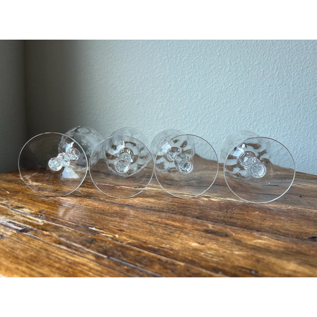 Glass 1930s Cambridge Tall Crystal Water Goblets Rosepoint Clear and Portia Clear Patterns- Set of 4 For Sale - Image 7 of 11