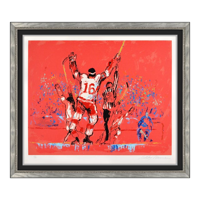 1973 Red Goal Modern Red Serigraph LeRoy Neiman For Sale