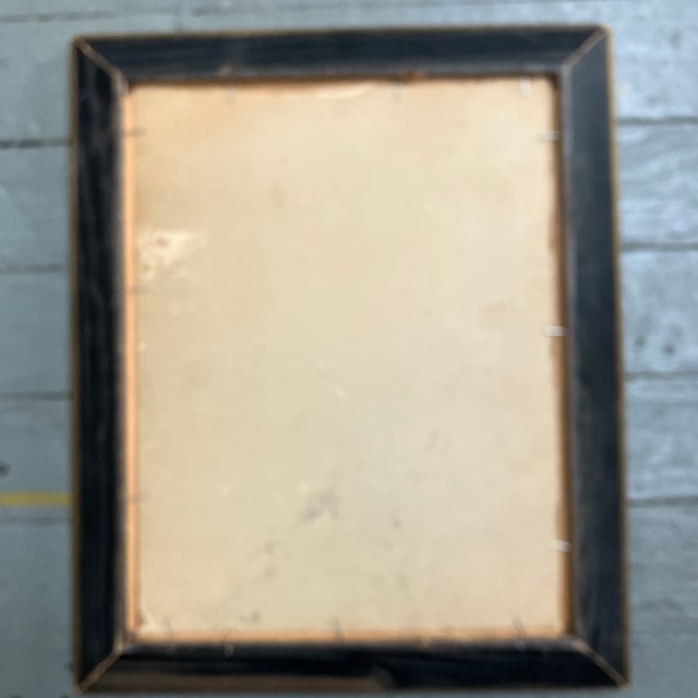 1950’s Modernist Abstract Expressionist Painting Man on Stoop Vintage Frame For Sale - Image 4 of 4