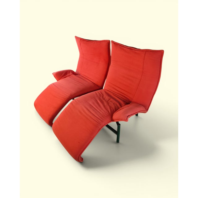 Red Mid-Century Modern Veranda 2-Seater Sofa by Vico Magistretti for Cassina, Italy, 1983 For Sale - Image 8 of 12