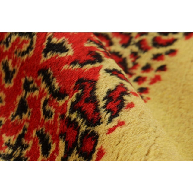 Red Vintage Zeki Müren Rug With Red and Gold Geometric Pattern From Rug & Kilim For Sale - Image 8 of 8