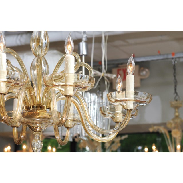 1960s Stunning 8-Light Venetian Glass Chandelier, Italy For Sale - Image 11 of 14