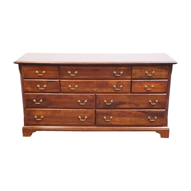 Traditional Cresent Furniture Solid Cherry Traditional Style 68" Triple Dresser 7268 For Sale - Image 3 of 13