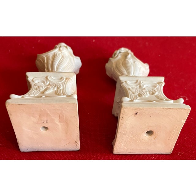 Antique 18th Century English Rococo Biscuit Porcelain Urns on Pedestals - A Pair For Sale In New York - Image 6 of 7