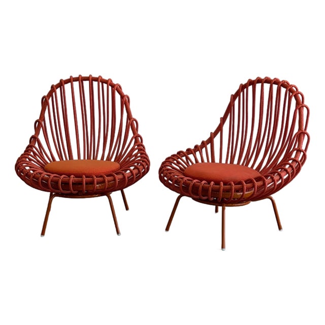 Giunco Lounge Chairs - Pair For Sale