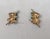 Vintage 1964 Napier Book Piece Goldtone Faux-Jade Clip Earrings- 2 Pieces For Sale - Image 9 of 11