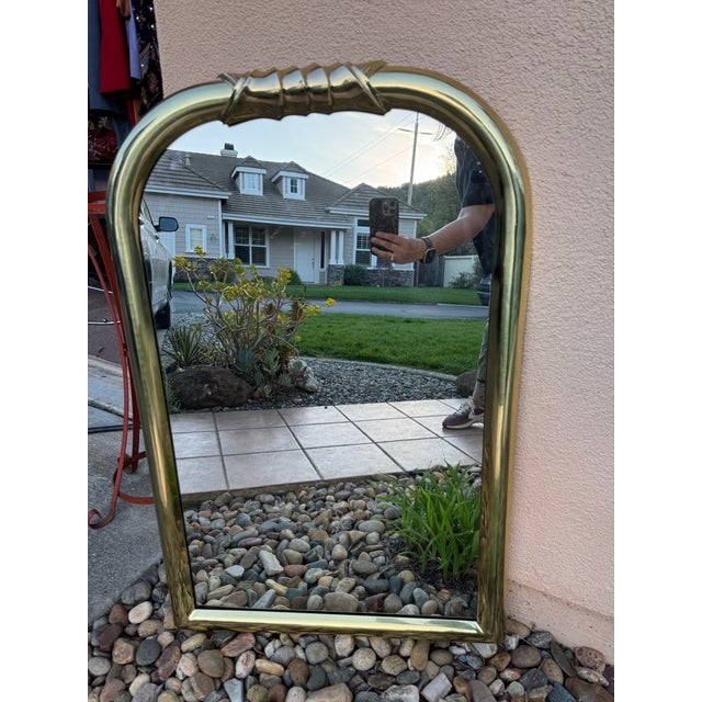 Vintage, Louis Philippe Style Solid Brass Wall Mirror, 19870-1908s (Heavy) For Sale - Image 10 of 12
